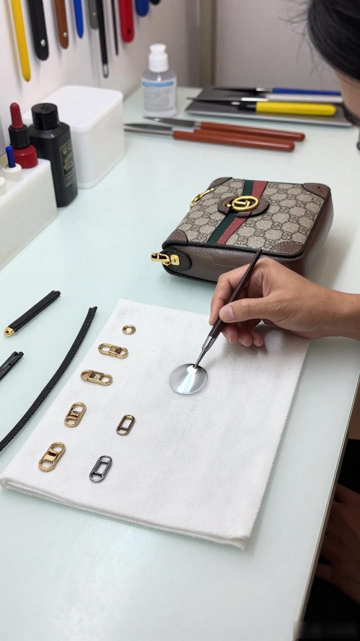 古驰皮具损伤处理方法_GUCCI古驰包包修复流程_GUCCI古驰包包改色翻新维修
